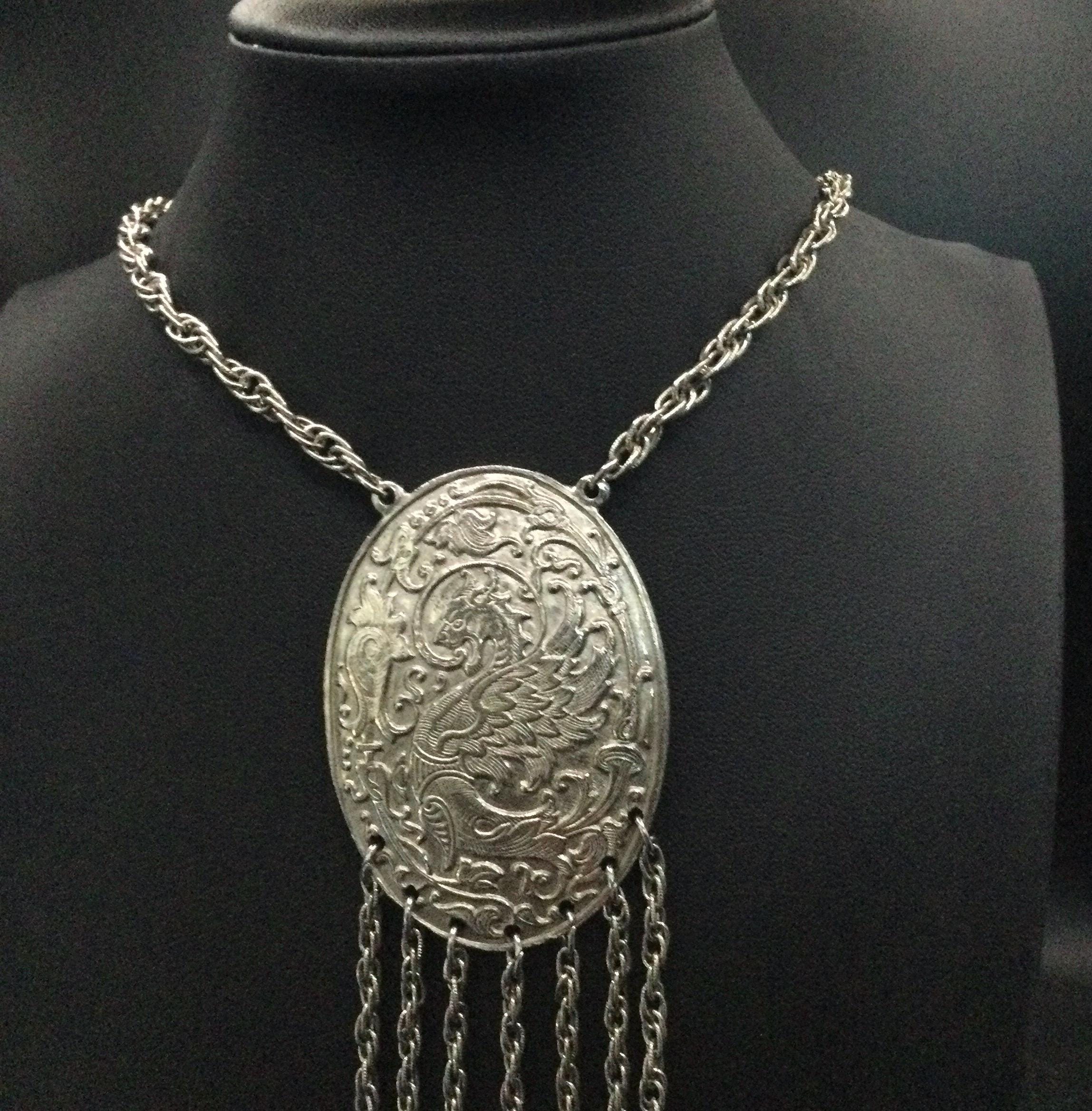 Accessocraft N.Y.C. Vintage Dragon Statement Tassel Pendant