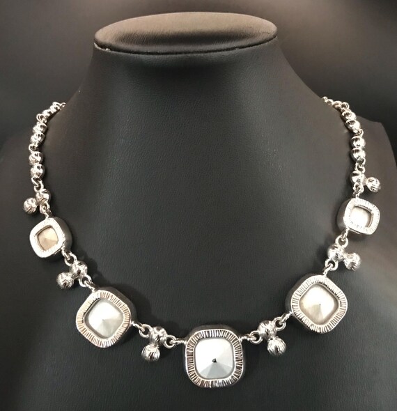 Vintage Signed Headlight Rhinestone Statement Nec… - image 3