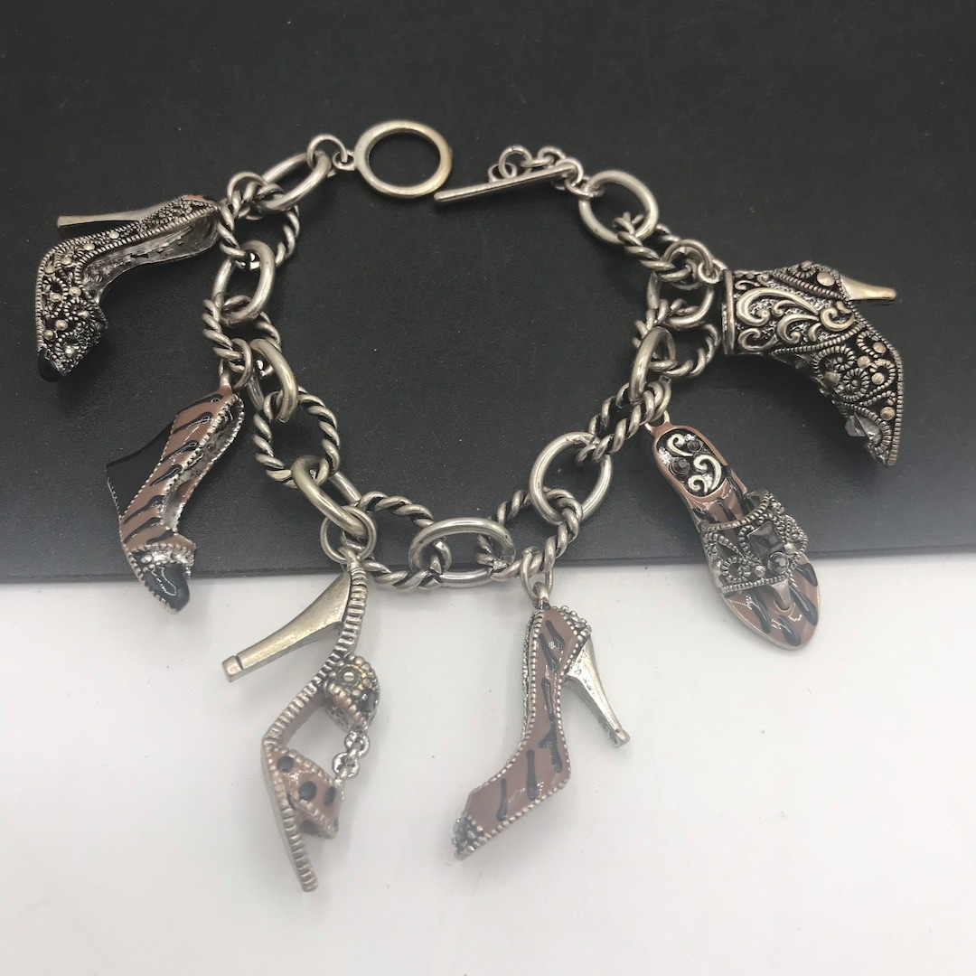 Chunky Shoe Charm Bracelet, Collectible Fun Boot Jewelry Etsy