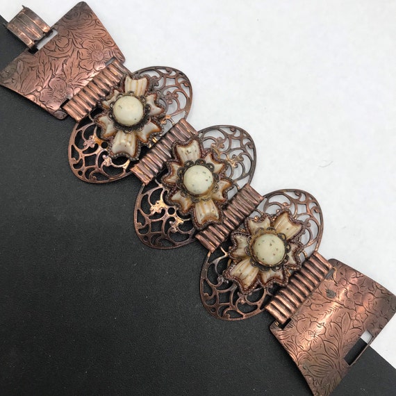 1960's Wide Copper Bracelet, chunky mid century j… - image 5