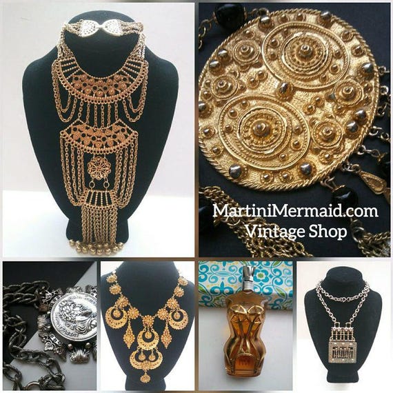 Vintage Statement Silvertone Double Elephant Pend… - image 7