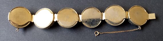 Vintage Chunky Statement Shell Rhinestone Panel B… - image 4