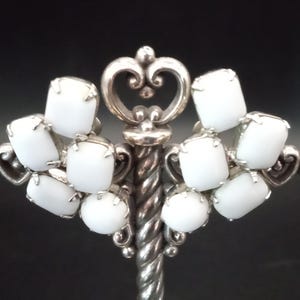 Vintage weiße Milchglas Ohrringe 1950er 1960er Jahre Schmuck