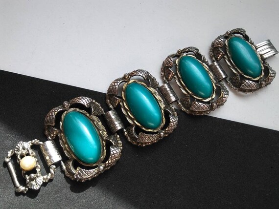 Chunky wide teal selro style high end collectible… - image 5