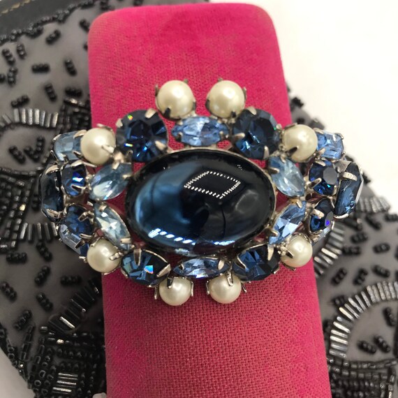 Vintage Blue Pearl Rhinestone Clamper Bracelet 1950s 1960s - Etsy