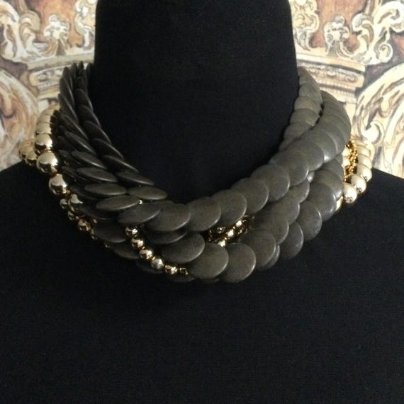 Vintage Statement Multi Strand Beaded Necklace - image 3