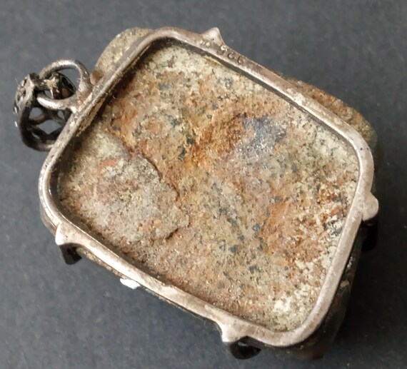 Vintage Amethyst Stone & Sterling Silver Pendant View 4