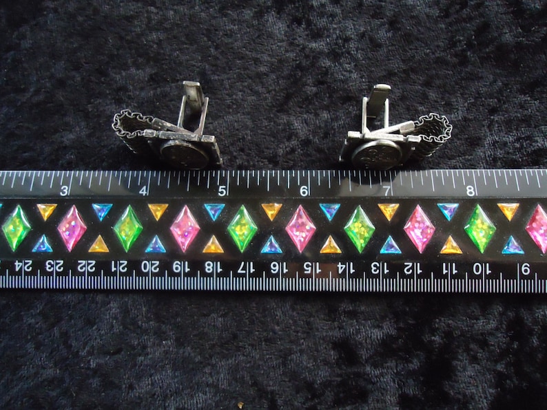 Vintage Steampunk Cuff Links Mid Century Collectible Costume Jewelry 1980s