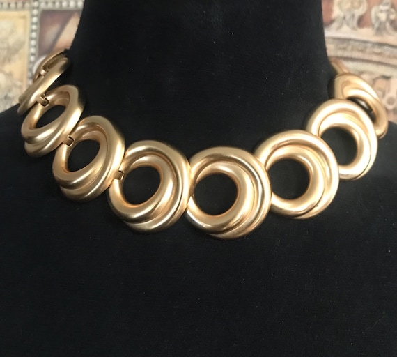 ANNE Klein designer signed statement necklace, st… - image 1