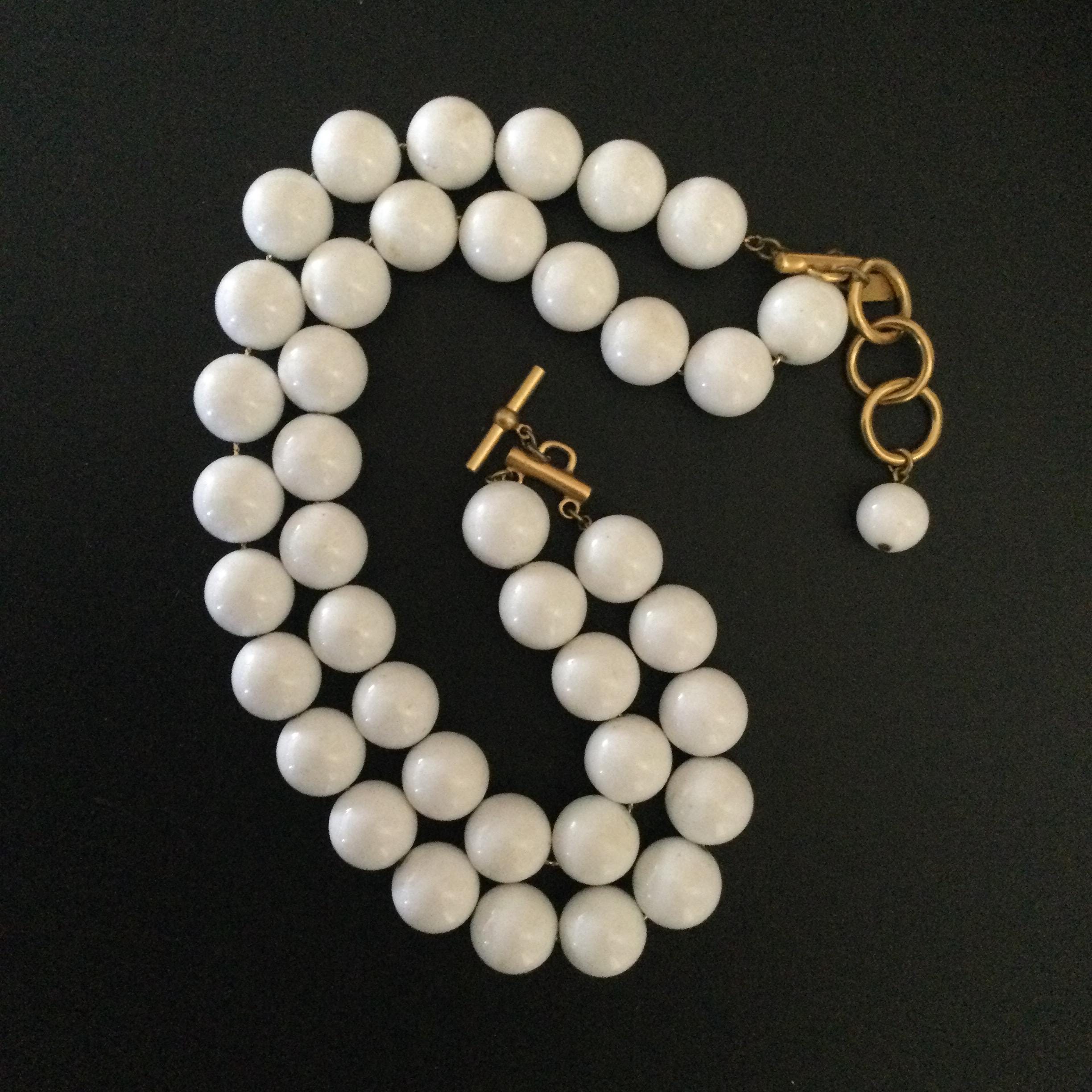 Talbots Neckless Talbots Vintage 2 Strand White Beaded Necklace - Etsy