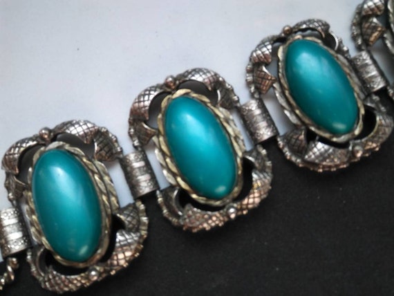 Chunky wide teal selro style high end collectible… - image 2