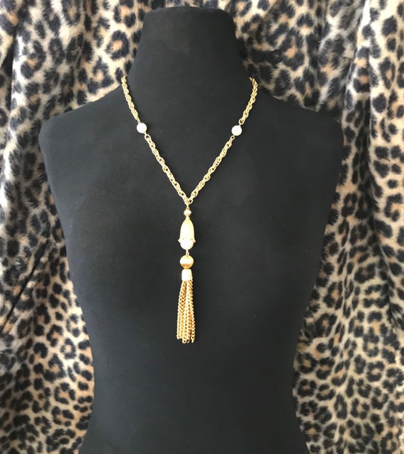 Metal sales tassel necklace