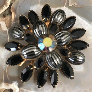 Rhinestone Brooch Vintage Flower Pin 1950's 1960's Hard To Find Rare Collectible Jewelry High End Mid Century image 1