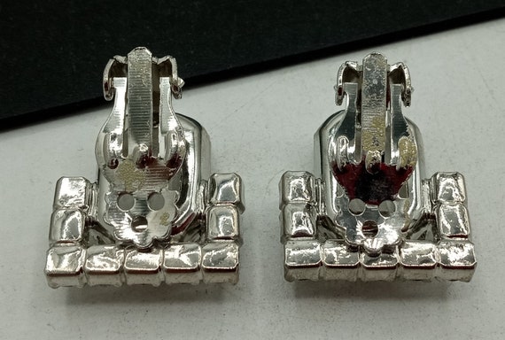 Vintage Rhinestone Clip On Earrings New Old Stock… - image 6