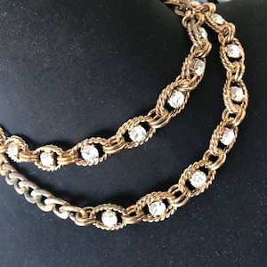 Vintage rhinestone belt/necklace, High End Rhinestone Chain Jewelry, Gifts for Her