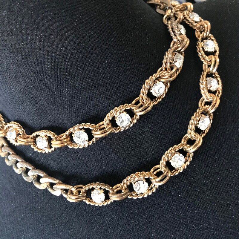 Vintage Rhinestone Chain Belt