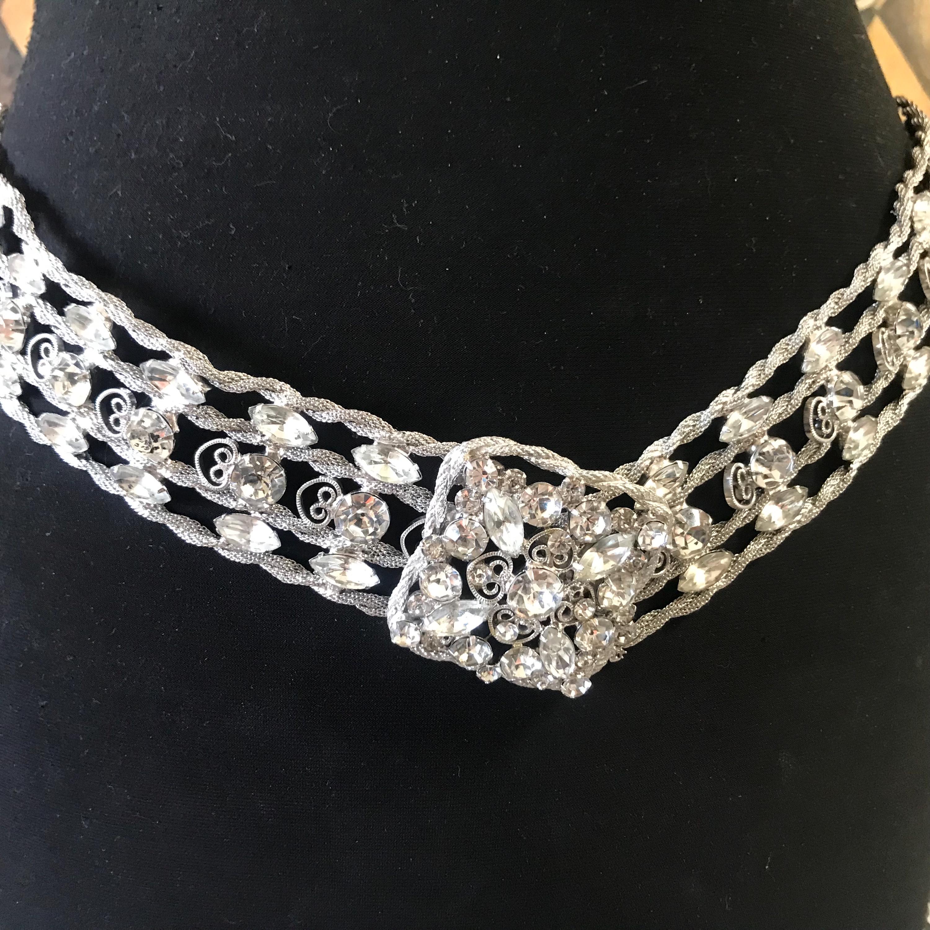 Juliana Vintage Collectible Rhinestone Book Piece Belt 