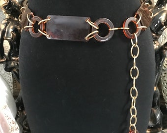 Vintage Long belt, Lucite chain link necklace, Vintage Accessories, Vintage Present