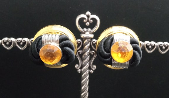 Vintage Chunky Lucite Clip On Earrings 1980's 1990's