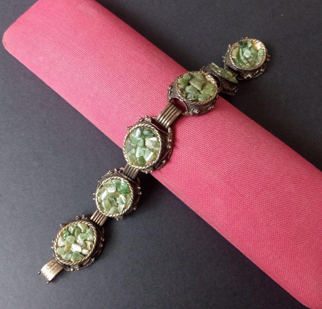 1960s Gilt & Faux Jade Belt main image 0