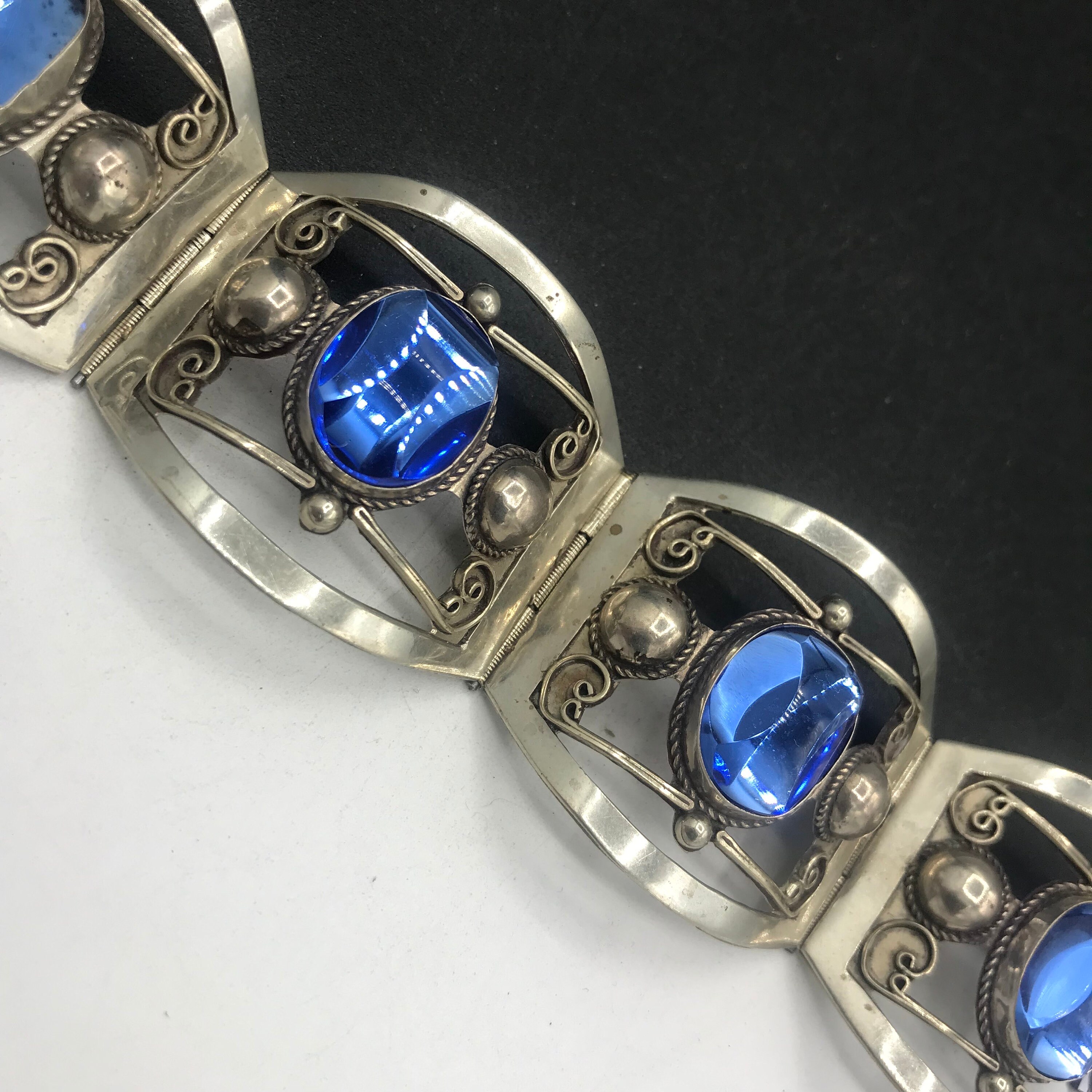 Vintage Taxco Sterling Bracelet Mexican Silver Signed JS
