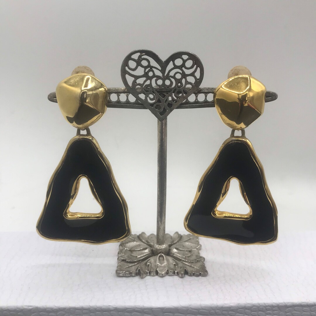 Anne Klein Earrings, Vintage AK Dangle Drop Earrings, Designer Vintage