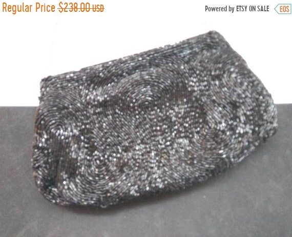 1950s 1960s heavily beaded black rhinestone collec