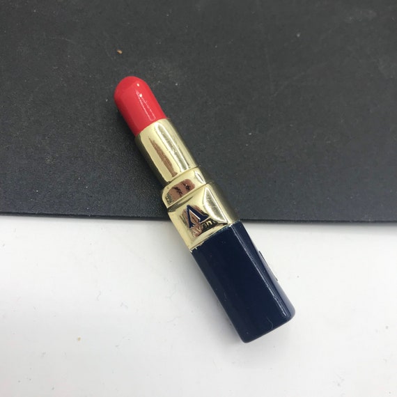 AVON Lipstick Brooch - Vintage Red Pin - 1980's 1… - image 8