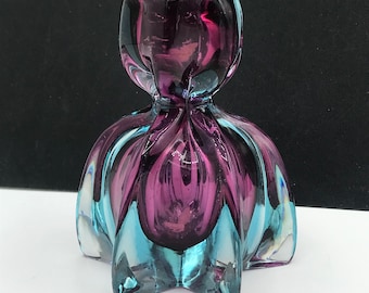 1940er 1950er Jahre Kerzenhalter, sehr schöner schwerer Glas Kerzenhalter, klassisches Wohndekor