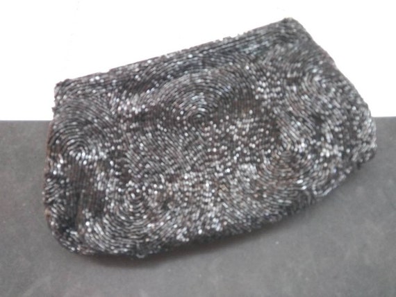 1950s 1960s heavily beaded black rhinestone colle… - image 1