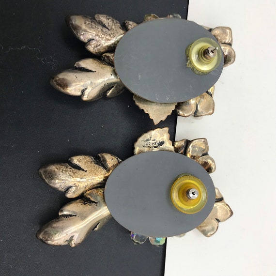 1980s Earrings, statement, dangle drop, rhineston… - image 7