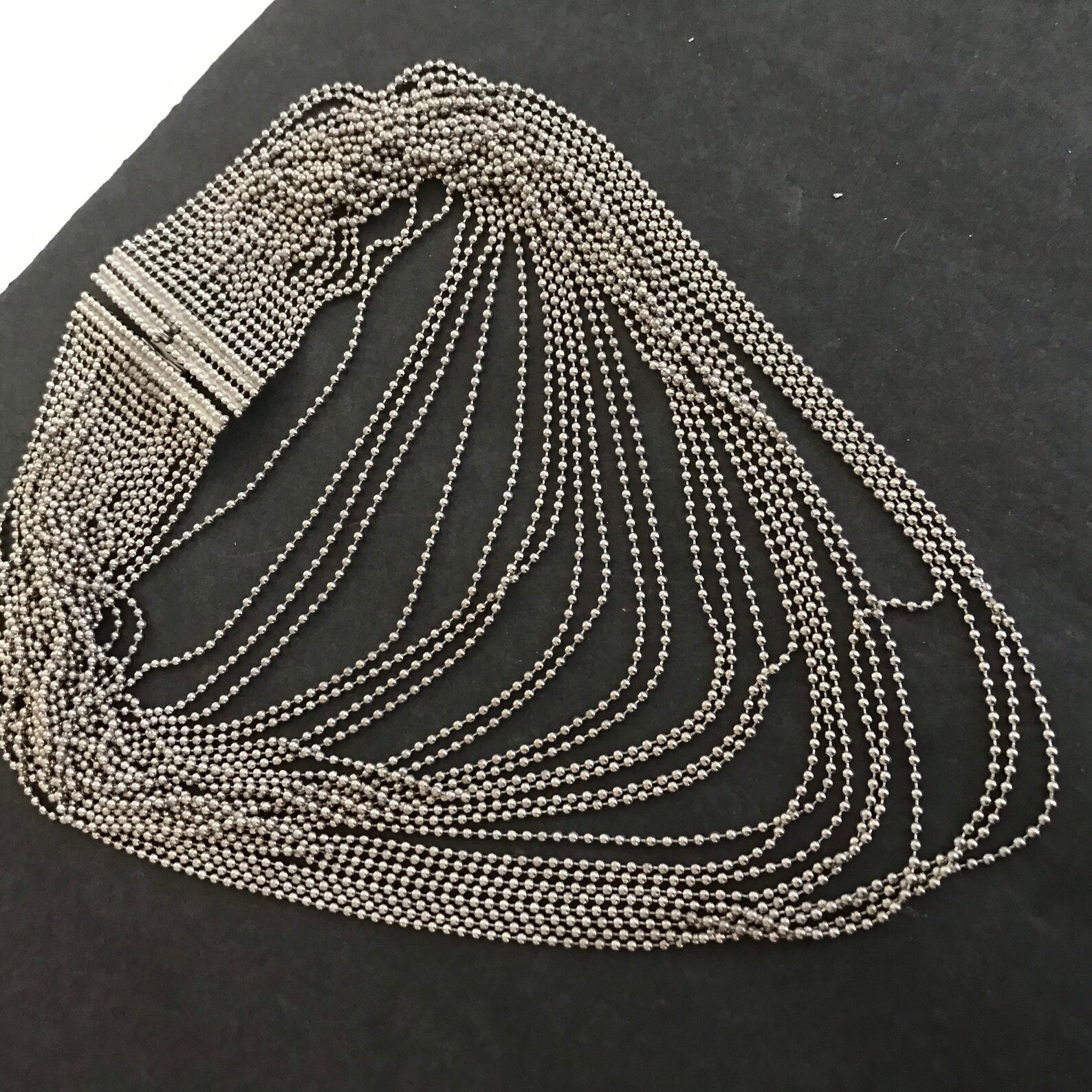 Laura VOGEL New York designer signed 25 strand chain statement Etsy