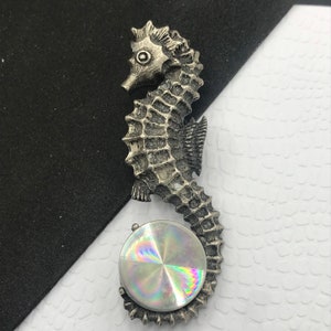 Designer Signed Jewelarama Sea Horse Figural Brooch, Vintage Collectible Pin, Costume Jewelry Beach Gift
