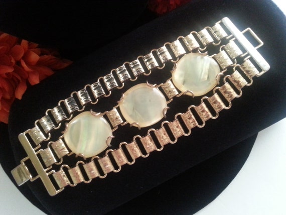 Chunky Wide Bracelet, Vintage Statement Jewelry, … - image 7