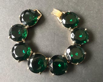 Vintage Rhinestone Bracelet - 1950s 1960s Selini Costume