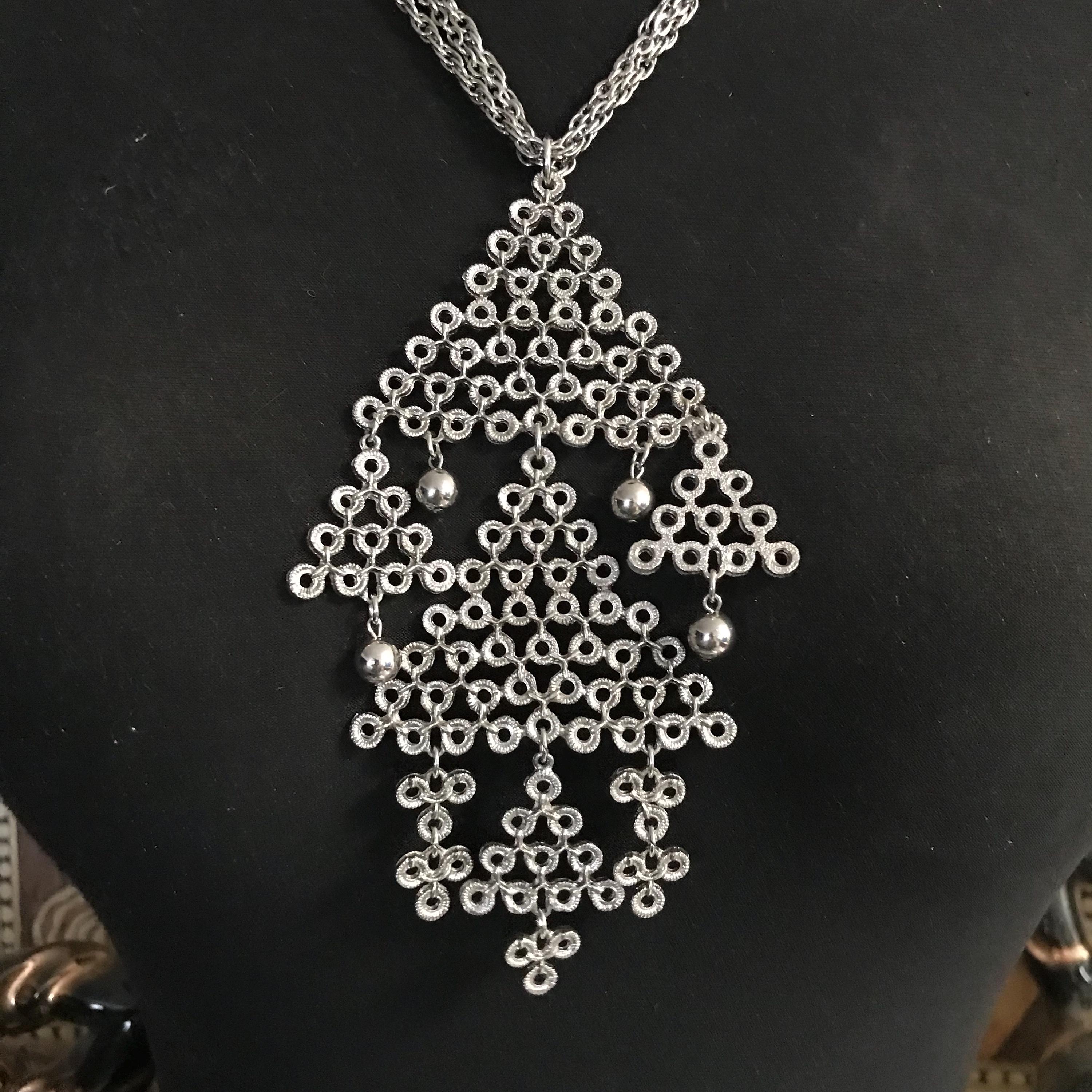 VTG Crystal Rhinestone Silver Chain Fringe Belt Necklace Tassel Statement 60s Rhinestone Silver Tassel Belt VTG Crystal Rhinestone Silver  main image 3