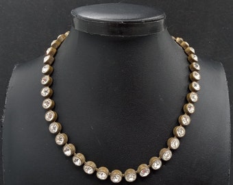 Vintage Rhinestone Chunky Choker Necklace 1950's