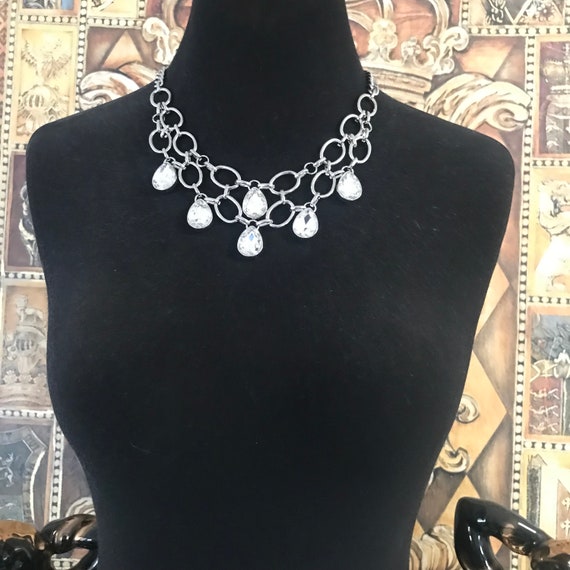 Vintage Givenchy Rhinestone Necklace, Retro Coutu… - image 3