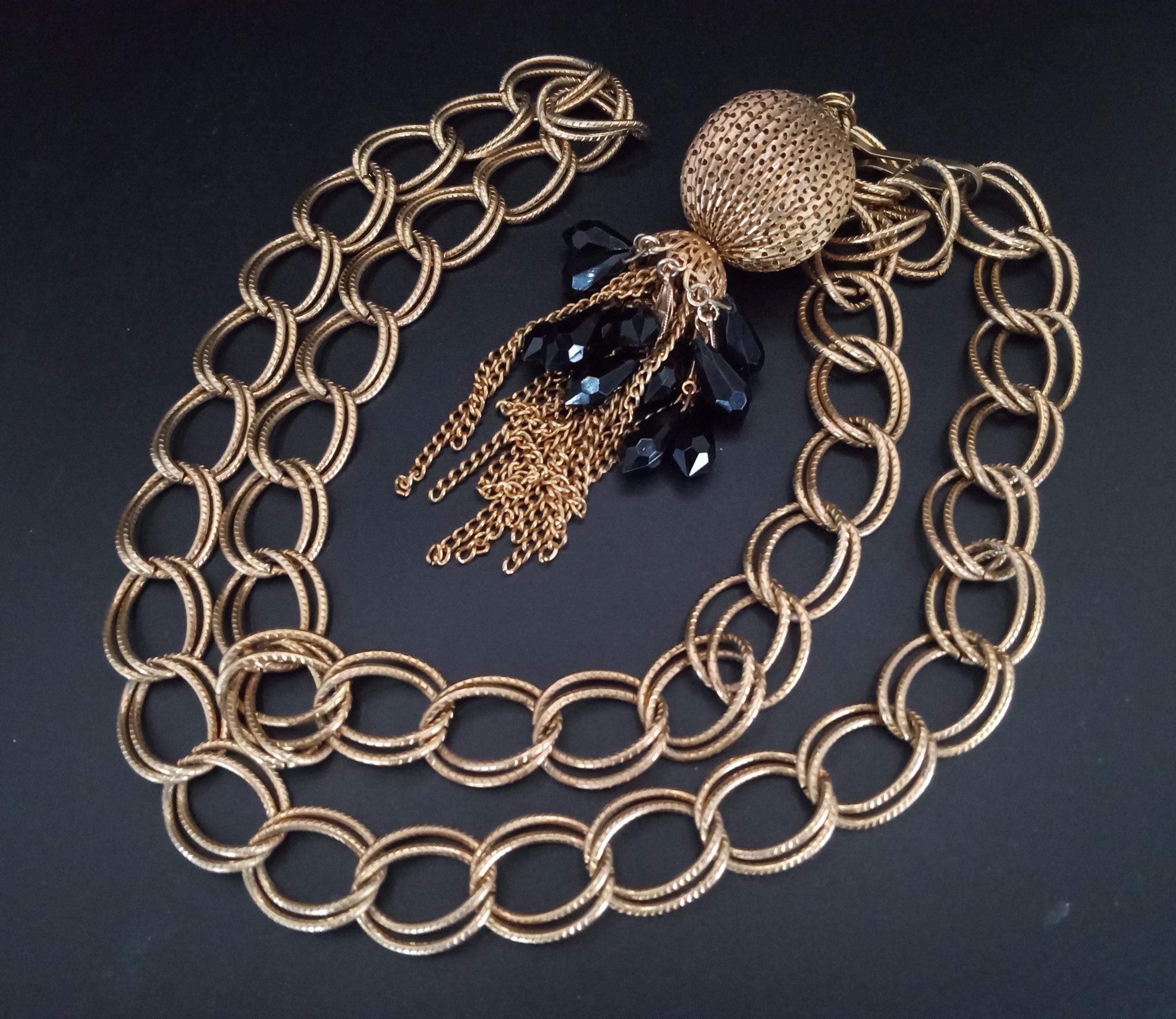 Vintage Chunky Chain Tassel Belt or Pendant Necklace, 1960
