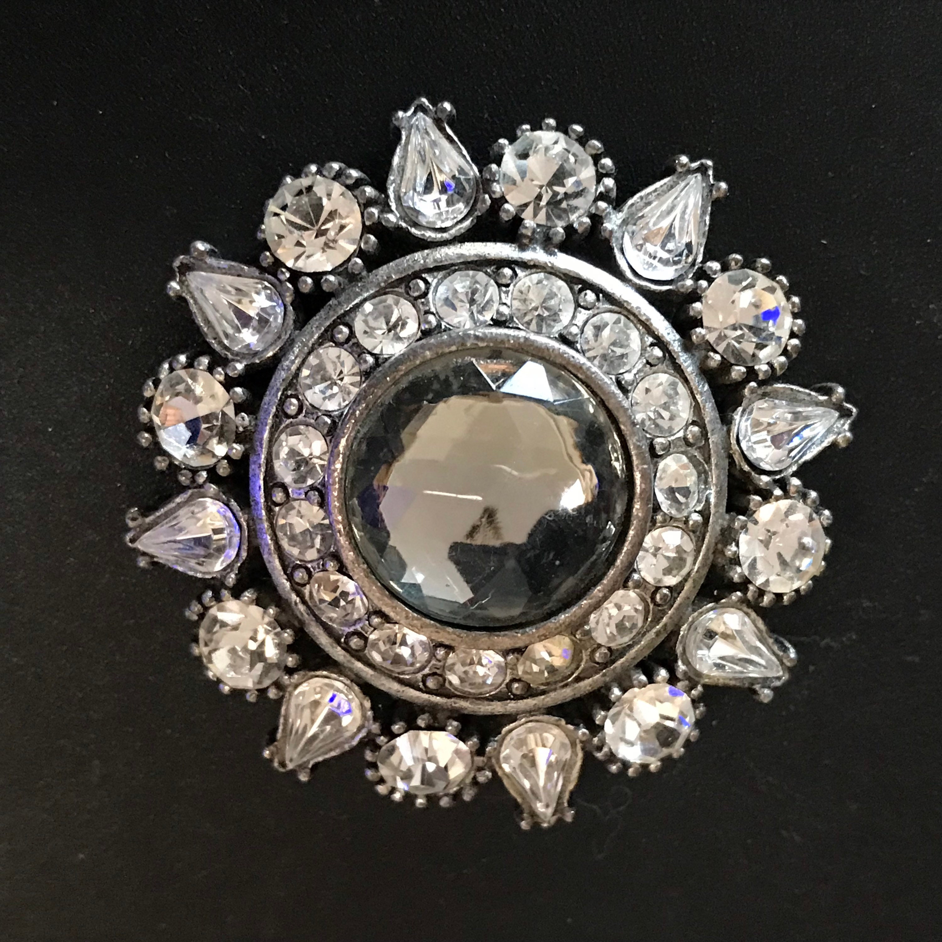 Vintage Rhinestone Brooch Costume Jewelry Floral Flower Pin Etsy Ireland