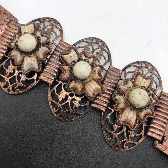 1960's Wide Copper Bracelet, chunky mid century j… - image 3