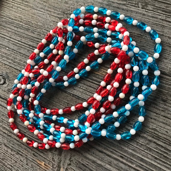 1960s set of two aqua blue white and red and whit… - image 10