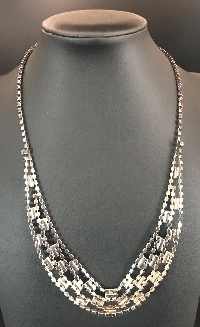 Vintage Red Rhinestone Necklace 1970's Jewelry - Etsy