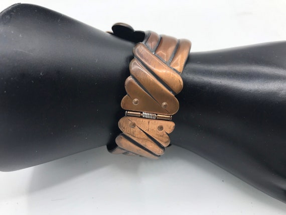 Vintage 4 1/2 Inches Wide Copper Bracelet 1950's … - image 5