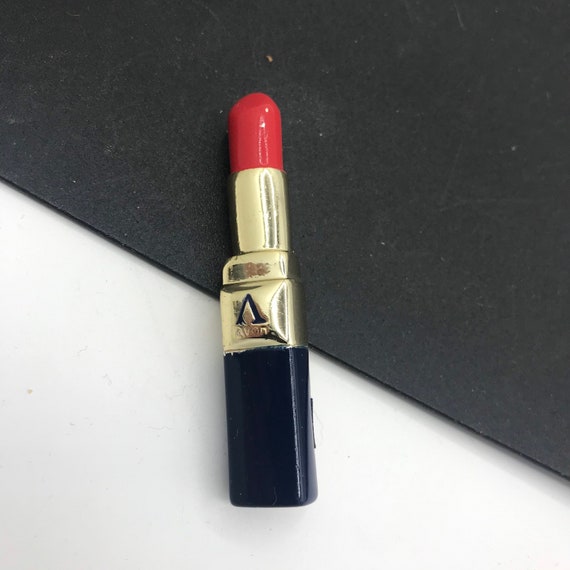 AVON Lipstick Brooch - Vintage Red Pin - 1980's 1… - image 9