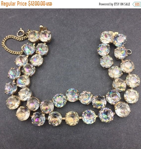 Schiaparelli signed rhinestone 1930s bracelet