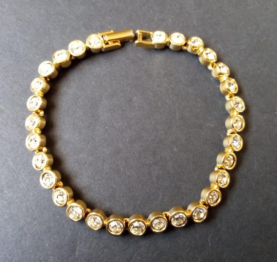 Vintage Rhinestone Stackable Bracelet - image 1