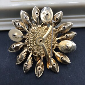 Rhinestone Brooch Vintage Flower Pin 1950's 1960's Hard To Find Rare Collectible Jewelry High End Mid Century image 6