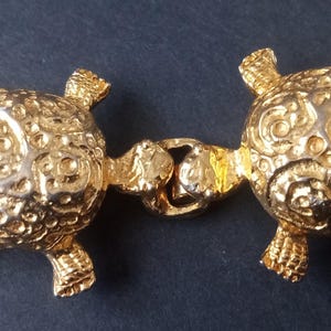 Mimi Di N Vintage Designer Signed Turtle Accessory Belt Buckle 1970&#39;s 1980&#39;s