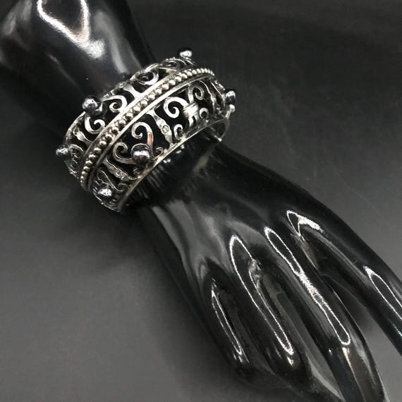 CHRISTIAN LACROIX Designer Signed Large Silver Plated Metal